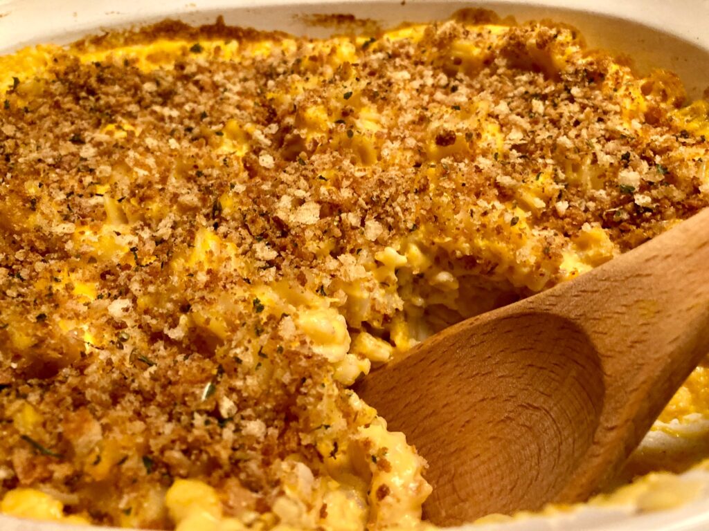 baked sweet potato mac and cheese